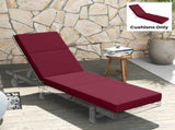 Chaise Lounge Cushion, 3.9" Thick Outdoor Lounge Chair Cushions with Ties for Patio, 21" x 72",Red 09441235