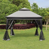 ZNTS Outdoor 11x 11Ft Pop Up Gazebo Canopy With Removable Zipper Netting,2-Tier Soft Top Event 28407107