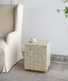 14x14x18" Square Capiz Stool, Cream W2078P326498