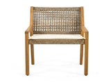OUTDOOR DINING CHAIR -Acacia Wood & Wicker with Cream Cushion Patio Furniture-Teak finish & wicke N770P272397G