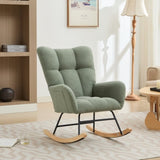 ZNTS Modern Nursery Rocking Chair Upholstered Glider Chair with High Backrest Rocker Accent Armchair with W2725P213527