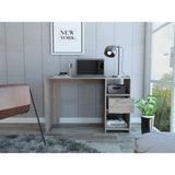 Light Gray 2-Shelf 1-Drawer Writing Desk B062111637