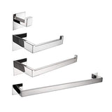 Strong Viscosity Adhesive 4 Pieces Bathroom Accessories Set Without Drilling Silver Brushed Towel 55967944