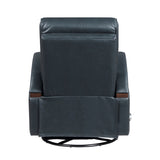 1pc Swivel Gliding Recliner Faux Leather Upholstered Solid Rubberwood Arms Luxurious Living Room B011P329243