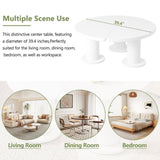 ON-TREND 39.4'' Easy Assembly Round Petal-Shaped Coffee Table, Cream Style Center Table with 3 N721P190396K