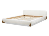 Alpine Puffy Modern Platform Bed, Queen, Ivory White Boucle B2719P281849