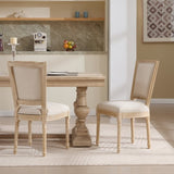 French Country Dining Chairs Set of 2, Upholstered Chairs with T-shaped Back, Wire drawing and W3426P324548
