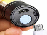 10Pcs Mini Zoomable LED Flashlight USB RechargeableCamping Hiking Flashlight Work light 09332566
