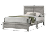 1pc Queen Size Rustic Robust Platform Bed Clean-lined Headboard Wood Grain Finish Gray B2741P333941