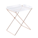 ZNTS Clear and Copper Tray Table with Removable Tray B062P181412