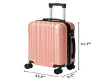 ABS Trolley Case 20in 24in 28in 3PCS Suitcase Set Vertical Striped Frosted Case Suitcase Rose Gold 30183418