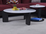 Set of 2 Round Nesting Coffee Table for Small Place, living room end table with white sintered stone W2899P405896