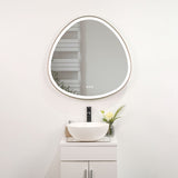 32 x 32 in. Gunmetal Grey Framed Dimmable Anti-Fog LED Bathroom Vanity Mirror W716P233470