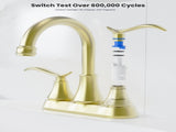 Bathroom Faucet Brushed Gold with Pop-up Drain & Supply Hoses 2-Handle 360 Degree High Arc Swivel 28291846