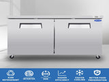 Orikool 60 IN Commercial Refrigerators, Undercounter Refrigerators 18.5 Cu.Ft with Smooth Casters, 2 W2095126119