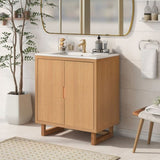 30" Bathroom vanity Set with Sink, Combo Cabinet, Bathroom Storage Cabinet, Solid Wood Frame WF319594AAA
