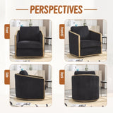 COOLMORE Corduroy Barrel Chair, Comfortable Accent Sofa Chair for Living Room, 360 Degree W395P220274