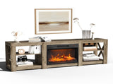70 inch washed gray double-sided cross fireplace cabinet 177.8 * 34.5 * 60cm 23 inch fireplace core 41189429