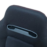 2pcs Left Right Reclinable Sports Bucket Racing Seats Red Stitch Black Cloth 01924813