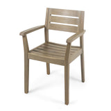 STAMFORD Dining Chairs Set of 2,Acacia Wood Patio Armchair,for Backyard, Poolside, Garden,Grey N762P251941E
