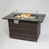 ZNTS 44inch Outdoor Fire Pit Table, Propane Fire Table with Ceramic Tabletop Gas Fire Table 93815436