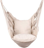 ZNTS Hammocks Hanging Rope Hammock Chair Swing Seat with Two Seat Cushions and Carrying Bag, Natural W2181P153964