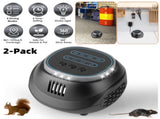 2-Pack Ultrasonic Rodent Chaser Rat Repellent Pest Driver Mouse Control Squirrel Repeller with 4 66020585