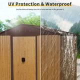 8ft x 4ft Outdoor Metal Storage Shed with Sliding Door and foundation for Backyard, Patio, Lawn W540P185256