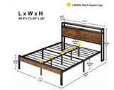 ZNTS King Size Metal Platform Bed Frame with Wooden Headboard and Footboard with USB LINER, LED Lights 71905928