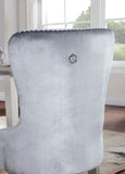 Glam Dark Gray Flannelette 2pcs Side Chairs Acrylic Tufted Upholstered Dining Chairs Wingback Design B2741P306177