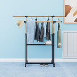 ZNTS 1pc, with wheels independent clothes rack , laundry drying rack, foldable and adjustable length, 61316635