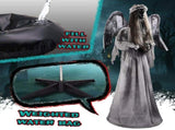 5.7ft Halloween Weeping Angel Decoration with Red Light-Up Eyes, Sound-Activated Trembling, Turning 88249103
