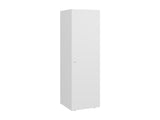 Kotlik 1 Door Wardrobe 67" H with Vertical Storage and Four Shelves, White B097P480460