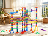 145-Piece Marble Maze Building Block Brain Game, Educational Race Track with 40 Glass & 5 49908023