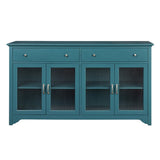 ZNTS 66" TV Console, Storage Buffet Cabinet, Sideboard with Glass Door and Adjustable Shelves, Console W965104018