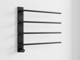 Black Heated Towel Rack for Bathroom,Wall Mounted with Intelligent Touch Screen Timer, 4-Bar Towel 22057104