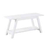 Elyz Solid Wood Bench with Shelf, 36.10-Inch Long, White T2574P164602