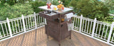 K&K 40.5" Outdoor Grill Cart with Stainless Steel Top, Solid Wood Outdoor Storage Cabinet with Drop N707P228272Z