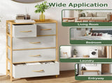 Bamboo 5-Drawer Storage Dresser with Anti-Tipping Kit for Bedroom Closet Living Room 62925610