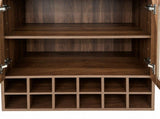 Wall-Mounted Wine Cabinet with Glass Doors, Hanging Wine Rack Storage Cabinet for Home Kitchen W331P474005