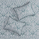 8 Piece Jacquard Comforter Set Aqua/Silver Cal King B035128884