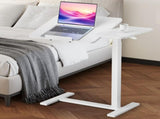 Adjustable Overbed Table with Wheels, Mobile Rolling Laptop Desk, Tilting Bedside Table for Laptop, 91817234
