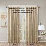 Jacquard Lined Total Blackout Rod Pocket/Back Tab Curtain Panel B03599768