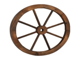 2pcs 24-Inch Old Western Style Garden Art Wall Decor Wooden Wagon Wheel Brown 30604611
