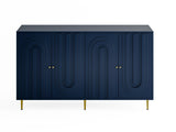 Modern Blue Lacquered 4 Door Wooden Cabinet Sideboard Buffet Server Cabinet Storage Cabinet, for W1435133313
