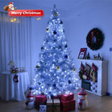 7 FT Pre-lit Artificial Christmas Tree, Hinged Xmas Pine Tree with 1250 Branch Tips, 450 Lights and 10786278