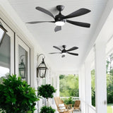 ZNTS 52 Inch Modern Ceiling Fan 3 Color Dimmable 5 ABS Blades Remote Control Reversible DC Motor W882P146310