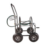 ZNTS Garden Hose Reel Cart - 4 Wheels Portable Garden Hose Reel Cart with Storage Basket Rust Resistant W227P194231