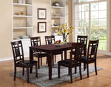 ZNTS 7-Pc Dinette Set Brown Espresso Finish Rectangular Table Faux Leather Upholstery Padded Lattice B011P184943