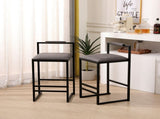 Set of 2 Counter Height Barstools Kitchen Island Stools with Back Modern Armless Metal Legs & PU 86496159